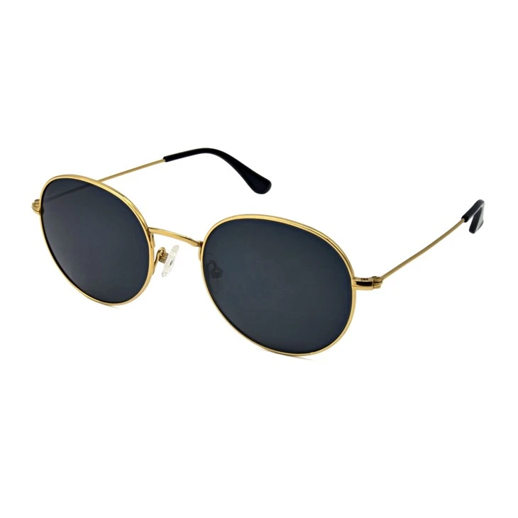 Titanium round sunglasses men women (4)(001)